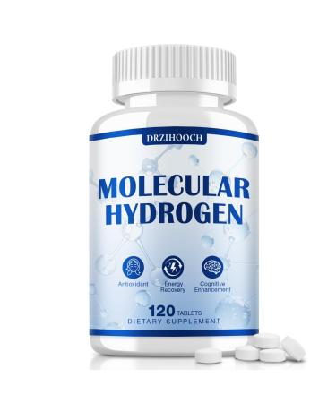 DRZIHOOCH Hydrogen Tablets for Water 8 PPM Molecular Hydrogen Tablets Non-GMO 120 Count for Men and Women