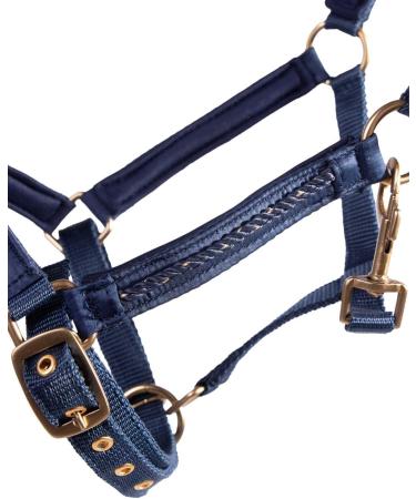 ARBO-INOX Foal Halter - Softly Padded 2-Way Adjustable Decorative Cord - Pony Foal Navy - Buy Online on GoSupps.com