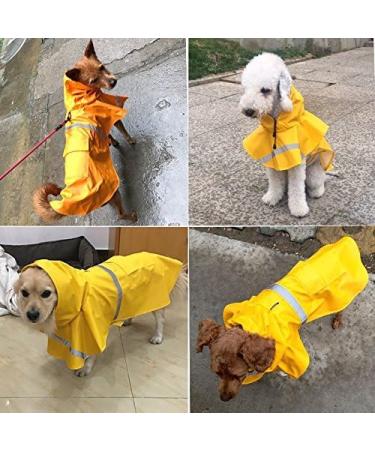 Adjustable Rapid Drying Dog Rain Coat with Hood - Waterproof Pet Jacket for Lurcher Bulldog Cavapoo - Yellow XL 23.6 - Buy Online on GoSupps.com