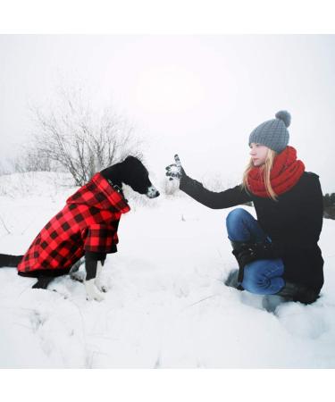 MTLIEPTE Red Plaid Dog Hoodie Sweater with Hat & Pocket XL - Pet Clothes - Buy Online on GoSupps.com