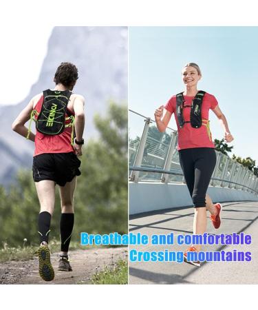 Geila Running Hydration Vest | Lightweight Breathable Marathon Trail Rucksack - Optimal Outdoor Sport Backpack in Black - Buy Online on GoSupps.com