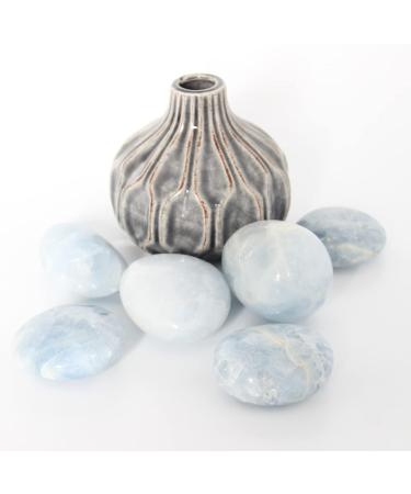 Orientrea Celestite Palm Stone - Smooth Healing Crystal for Anxiety Relief - Buy Online on GoSupps.com
