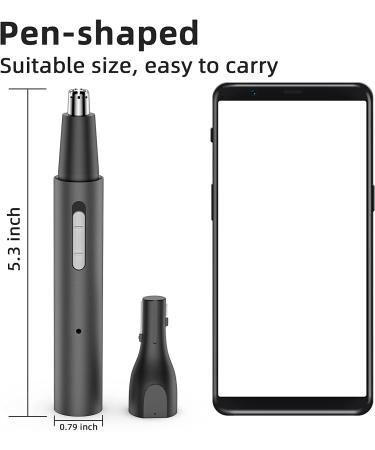 Rechargeable Nose and Eyebrow Trimmer - Professional 2 in 1 Metal Razor for Painless Hair Removal - Black - Buy Online on GoSupps.com