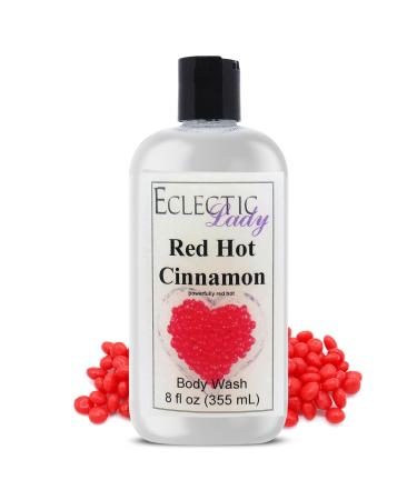 Eclectic Lady Liquid Pearl Body Wash - Red Hot Cinnamon Scent 3-in-1 Use For Bubble Bath Hand Soap & Body Wash Phthalate-Free Red Hot Cinnamon Fragrance Handcrafted in USA (8 oz) 8 Fl Oz (Pack of 1)