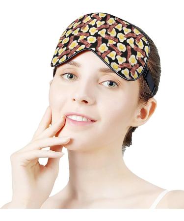 Fried Eggs and Bacon Sleep Mask for Women | Adjustable Eye Shades with Elastic Strap | Perfect for Travel & Relaxation - Buy Online on GoSupps.com
