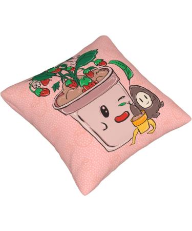YYHHAOFA Sunflower Seeds and Strawberries Picture Universal Pillowcase for All Seasons 18"x18" : Soft and Comfortable Suitable for car Sofa Black 18 x 18-Inch - Buy Online on GoSupps.com