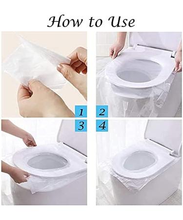 Toilet Seat Covers Disposable Toilet Seat Paper Bands Biodegradable Disposable Plastic Toilet Seat Cover Waterproof and Non Slip Individually Wrapped for Adults (60) - Buy Online on GoSupps.com