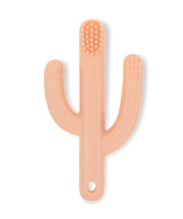 Children's Toothbrush & Cooling Teething Toy | Baby Silicone Cactus Bite Ring - Large Pink Teether for First Teeth - Buy Online on GoSupps.com