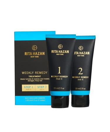 Rita Hazan Two Step Weekly Remedy Cream Kit - Deeply Hydrating & Restorative for Color Treated Hair - Hair Cream for Frizzy Hair - Hair Treatment for Dry Damaged Hair
