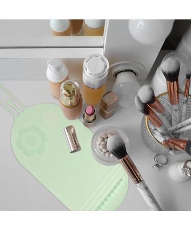 Meindin Brush Cleaning Mat Gentle Silicone Makeup Brush Cleanser | Brush Clean Pad Cosmetic Cleaning Pads Portable Cosmetic Brush Scrubber Mat Pad for Foundation Brush green - Buy Online on GoSupps.com