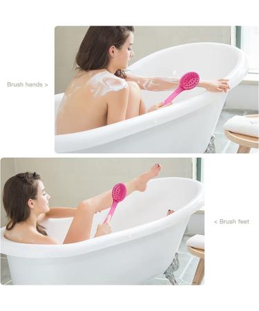 YEEPSYS Bath Brush with Long Handle for Exfoliating Back, Body, and Feet - Red Plastic Scrubber (1PC) - Buy Online on GoSupps.com