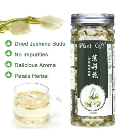 Organic Jasmine Tea - 100% Pure Dried Flowers | Loose Leaf Herbal Tea | 30g Jasmine Flower Mix & Essential Oil Extract - Buy Online on GoSupps.com
