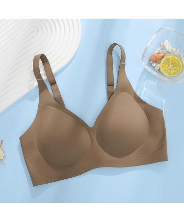 2024 Women's Wireless Bras with Front Buckle | Seamless Steel-Free Yoga & Sleep-Friendly | XL Large Coffee Color - Buy Online on GoSupps.com