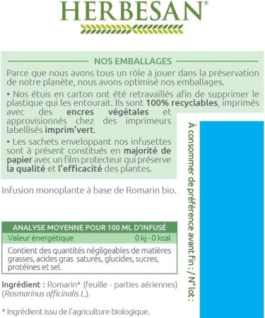 Herbesan Infusion Rosemary Digestion Organic 20 Sachets - Buy Online on GoSupps.com