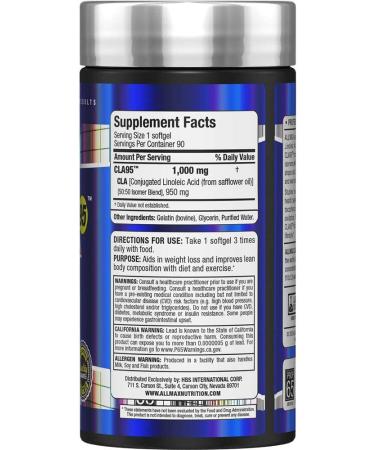 Allmax Nutrition CLA 90 Softgels - Conjugated Linoleic Acid Supplement - Buy Online on GoSupps.com