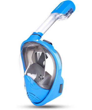 Vaincre 180 Full Face Snorkel Mask - Panoramic View, Anti-Fog, Anti-Leak - Sky Blue Large/Extra Large - Buy Online on GoSupps.com