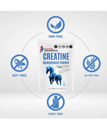 Creatine Monohydrate Powder 500 Grams (1.1 Lb) 5000mg Per Serv Micronized Creatine Powder Unflavored Pure No Filler Keto & Vegan Easy Dissolve Pre Workout Creatine for Women and Men - Buy Online on GoSupps.com