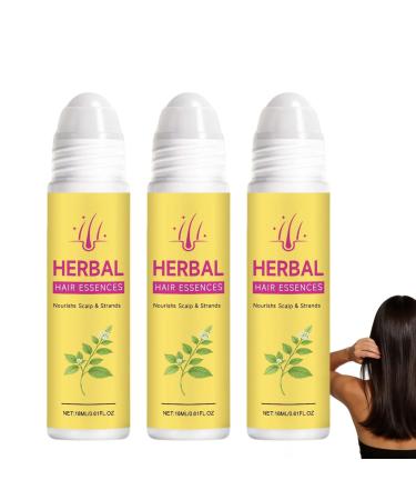 S rum capillaire roll-on base de plantes pour la croissance des cheveux s rum soin du cuir chevelu pour des cheveux plus pais et plus fournis s rums paississants pour cheveux clairsem s (3PCS)