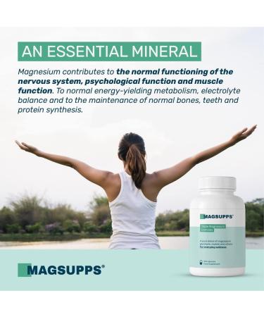 MAGSUPPS Triple Magnesium Complex - 300mg Pure Magnesium for Muscles, Sleep, Calm & Energy - 120 Capsules - UK Made - Buy Online on GoSupps.com