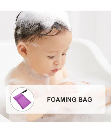 Buy Purple Nylon Bath Bag with Shampoo & Soap Scrubber | International Shipping Available - Buy Online on GoSupps.com