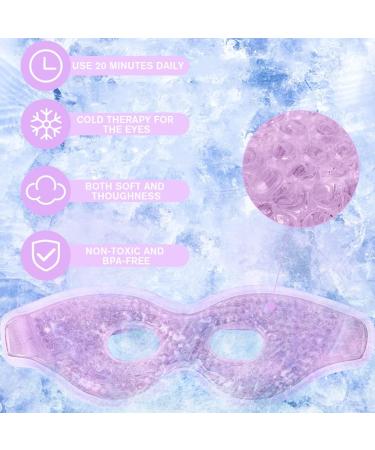 ACWOO Cooling Gel Beads Eye Mask for Puffy Eyes - Hot/Cold Therapy for Migraine Relief, Dark Circles, Dry Eyes - Reusable, Purple - Buy Online on GoSupps.com