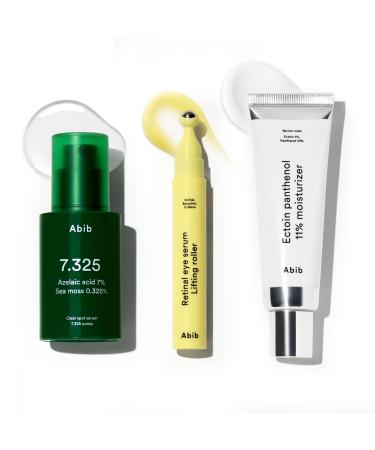 Abib Skincare Curation Set Retinal Eye Serum Roller Clear Spot Serum with Azelaic Acid Ectoin Panthenol Moisturizer Korean Skincare