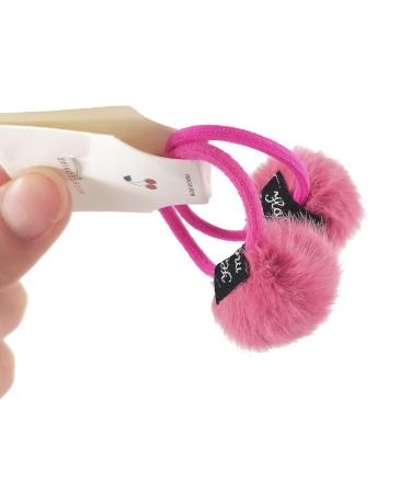 Pom Pom Hair Ties - 14 Pcs Elastic Ponytail Holders for Girls in 7 Colors - Buy Online on GoSupps.com