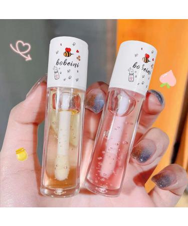 3Pcs Plumping Lip Oil Set Pakivs Moisturizing Clear Lip Gloss Natural Lip Plumper and Lip Care Serum Honey Lip Care Oil Lip Mask Hydrating & Reduce Fine Lines