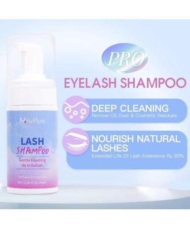 100ML Lash Shampoo Kit for Extensions - Includes Fan Dryer Brushes & Rinse Bottle | Perfect for Salon & Home Use - Buy Online on GoSupps.com