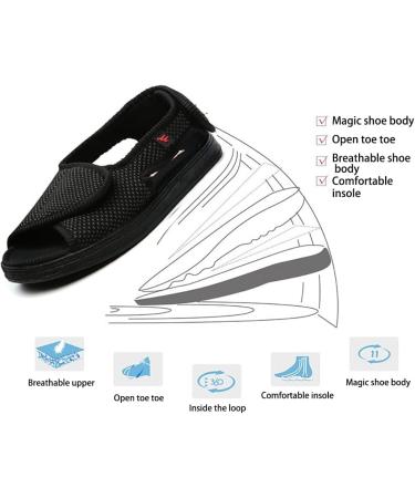 XINTU 2-Strap Adjustable Diabetic Shoes Men Women - Burgundy Men's 11.5 Wide Fit Sandals for Arthritis & Swollen Feet - Comfortable Breathable Mesh Walking Shoes - Buy Online on GoSupps.com