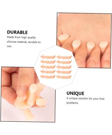 Healifty 10pcs Silicone Gel Bunion Spacer & Toe Correctors | Bunion Relief Pads for Overlapping Toes | Toe Protectors Isolation Pad - 9X3CM - Buy Online on GoSupps.com