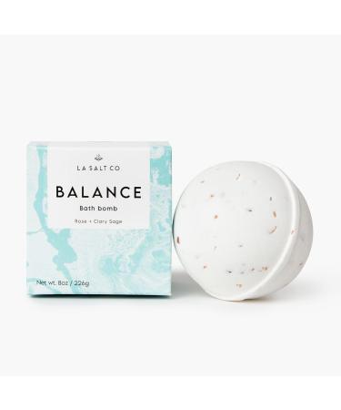 LA SALT CO Balance Bath Bomb  8 OZ - Large  Handmade with Natural Ingredients  Mineral-Rich Himalayan Salt  Cruelty-Free  Made with Pure Therapeutic Grade Essential Oils