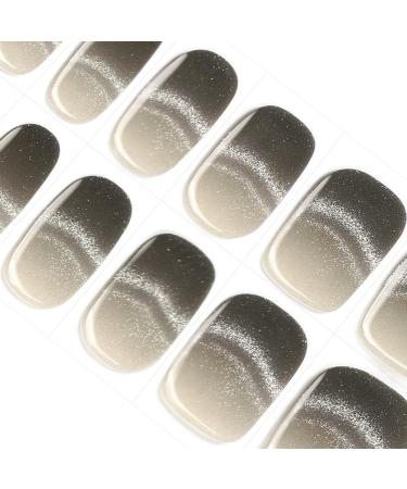DANNI & TONI 28 Stickers Semi Cured Nail Wraps Soft Self-Adhesive Gel Nail Stickers Salon-Quality Gel Nail Polish Strips Manicure Stickers Set(Midnight Mirage) Gradient French Tip Cat's Eye - Buy Online on GoSupps.com