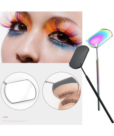 rongweiwang Eyelash Mirror Makeup Checking Beauty Tool Long Handle Mirrors Accessory for Check Portable Stainless Steel Durable Colorful - Buy Online on GoSupps.com