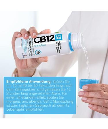 CB12 Sensitive Mouthwash for Sensitive Teeth - 12-Hour Freshness - 250ml (Pack of 2) - International Shipping Available - Buy Online on GoSupps.com