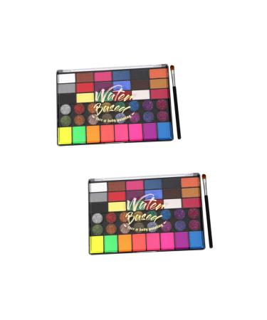 Beaupretty 2 Sets Painting Set Festival Pigment Face Painting Festival Makeup Paint Makeup Pigment Cosplay Pigment 20.50X14.60X1.50CMx2pcs Assorted Colorx2pcs