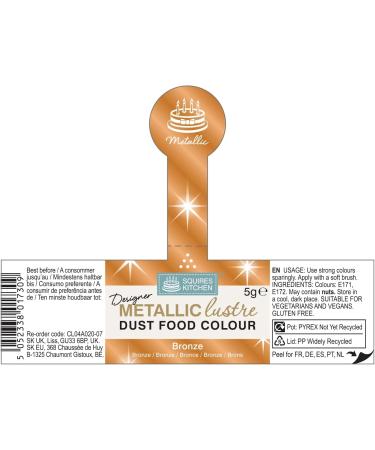 Squires Kitchen Bronze Metallic Lustre Dust 5g - Designer Collection - Buy Online on GoSupps.com