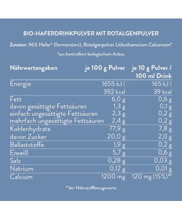 Buy Blue Farm Oat Base Calcium - Organic Vegan Lactose-Free & Gluten-Free | 400g | Eco-Friendly & 90% Less Packaging Waste | Mix Your Own Up to 4 Liters - Buy Online on GoSupps.com