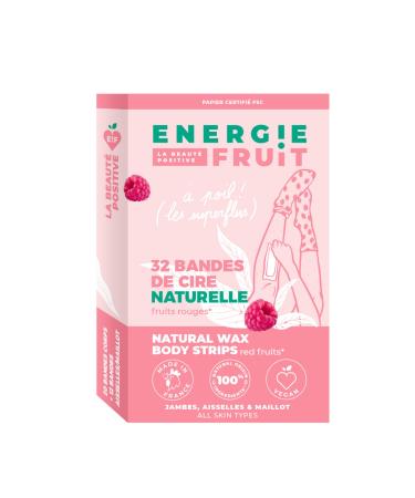 ENERGIE FRUIT | Natural Wax Strips | Body | 32 Strips | Red Fruits Scent