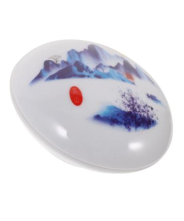 Ipetboom Ink Pad Box Toiletry Containers Red Ink Cosmetic Travel Container Rustic Home Decor Red Finger Ink Pad Container with Lid Thumb Impression Pad White Tea Bag Ceramics Seal