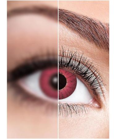 Red Iris Contact Lens - Annual Colored Motif Lens - -3.0 Dioptria for Halloween & Theme Parties - 1 Piece - Buy Online on GoSupps.com