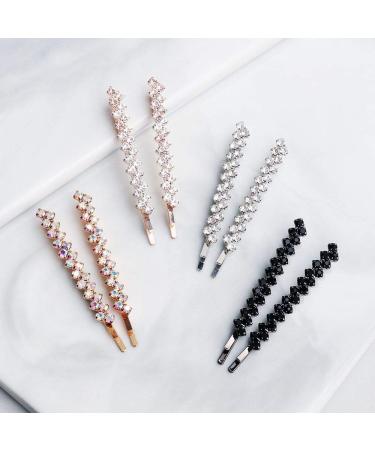 Colour Rhinestone Hairpins,WHITEBRIDGE 8pcs Four Kinds Of Color Crystal Rhinestone Hair Pins For Women Girls Colorful Diamond
