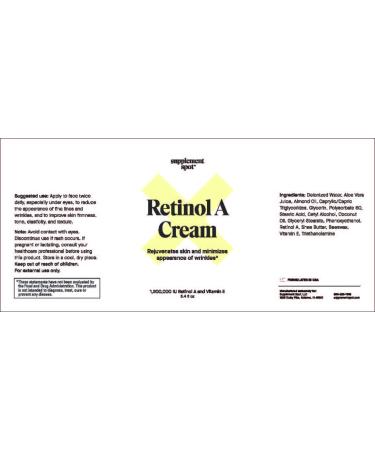 Retinol Cream - Anti-Aging Moisturizer with Vitamin E Coconut & Almond Oil | Repair Fine Lines & Wrinkles for Smoother Firmer Skin - Buy Online on GoSupps.com