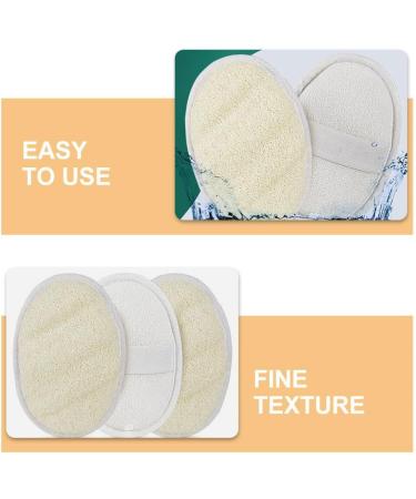 NOLITOY 3pcs Natural Loofah Sponge Set - Exfoliating Bath & Shower Body Brush for Spa Skincare & Makeup Removal - Buy Online on GoSupps.com