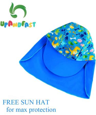 UPF 50+ Blue Dinosaur Zipper Swimwear for Baby Boys/Girls 3-6 Months - Buy Online on GoSupps.com