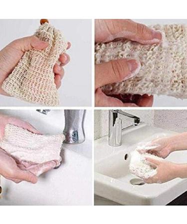 Natural Sisal Soap Bag - Exfoliating Soap Saver Pouch for Bath Soaps | Eco-Friendly Ramie Net 14.5x9.5cm - Buy Online on GoSupps.com
