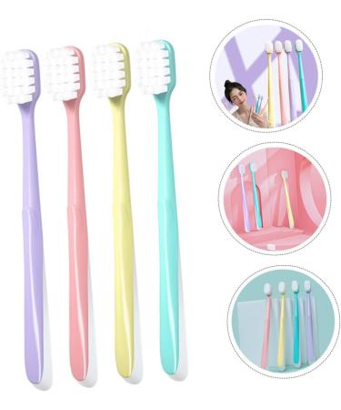 Minkissy Soft Cotton Toothbrush Set - 4 Pieces for Sensitive Gums | Travel-Friendly Body Care Fur Toothbrush - Buy Online on GoSupps.com