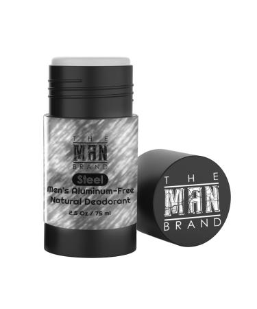 The Man Brand's Steel Aluminum Free Deodorant - Baking Soda Free All Natural for Men (2.5 oz)