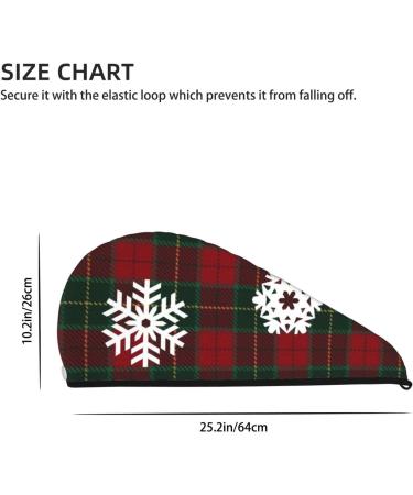 Microfiber Hair Drying Cap - Soft Red & Green Flannel Snowflake Towel Wrap for Quick Drying Curly Long & Thick Hair - Buy Online on GoSupps.com