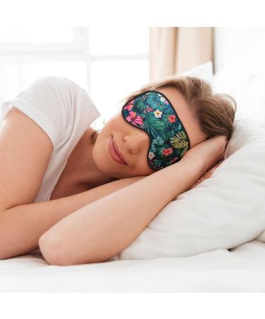 Hojas Tropicales Y Flores Print Double-Sided Eye Mask Soft and Light Blocking for Enhancing Sleep Quality - Buy Online on GoSupps.com